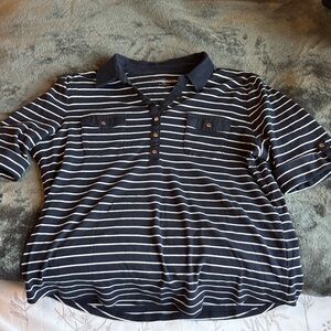 Navy Striped Women’s Polo Shirt